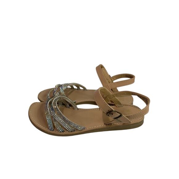 Size 2 Mix No6 Girls Sandals Rhinestones Flat Stella Strappy - Picture 3 of 11